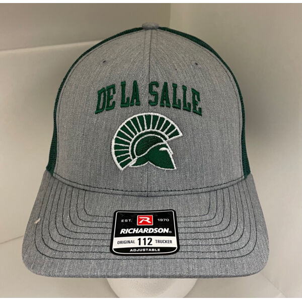 Trucker Hat - Grey/Green w/ Spartan Head Thumbnail